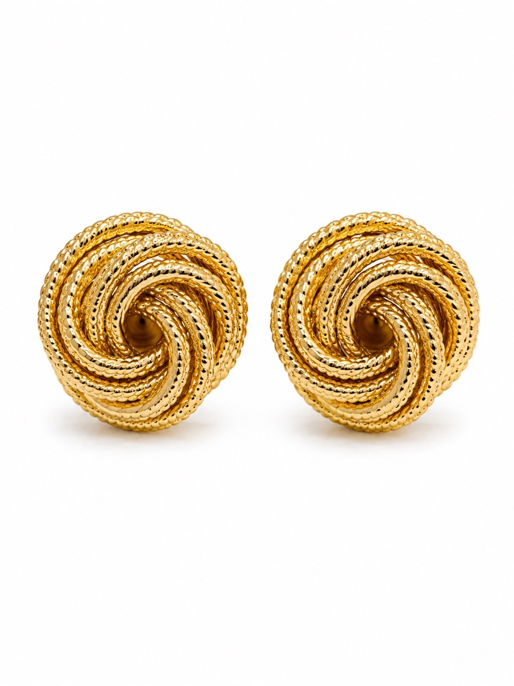 Thalia Sodi Gold Textured Knot Stud Earrings Pierced Gold Tone NWT